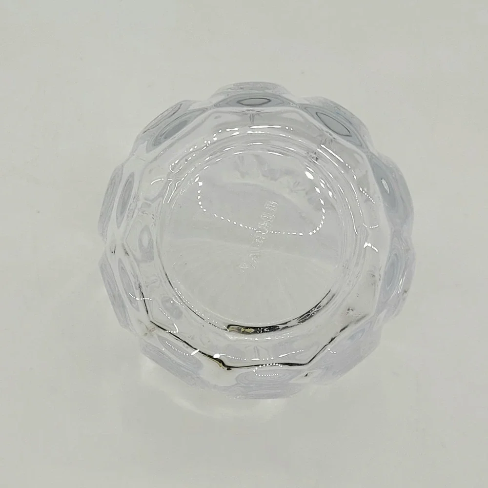 IKEA Flest Moon and Stars Tealight Candle Holder Clear Pressed Glass Votive